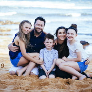 family photo at Sydney beach
